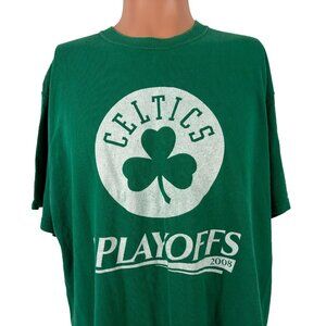 Reebok Boston Celtics T Shirt Mens Size L NBA Playoffs Basketball 2008 Green